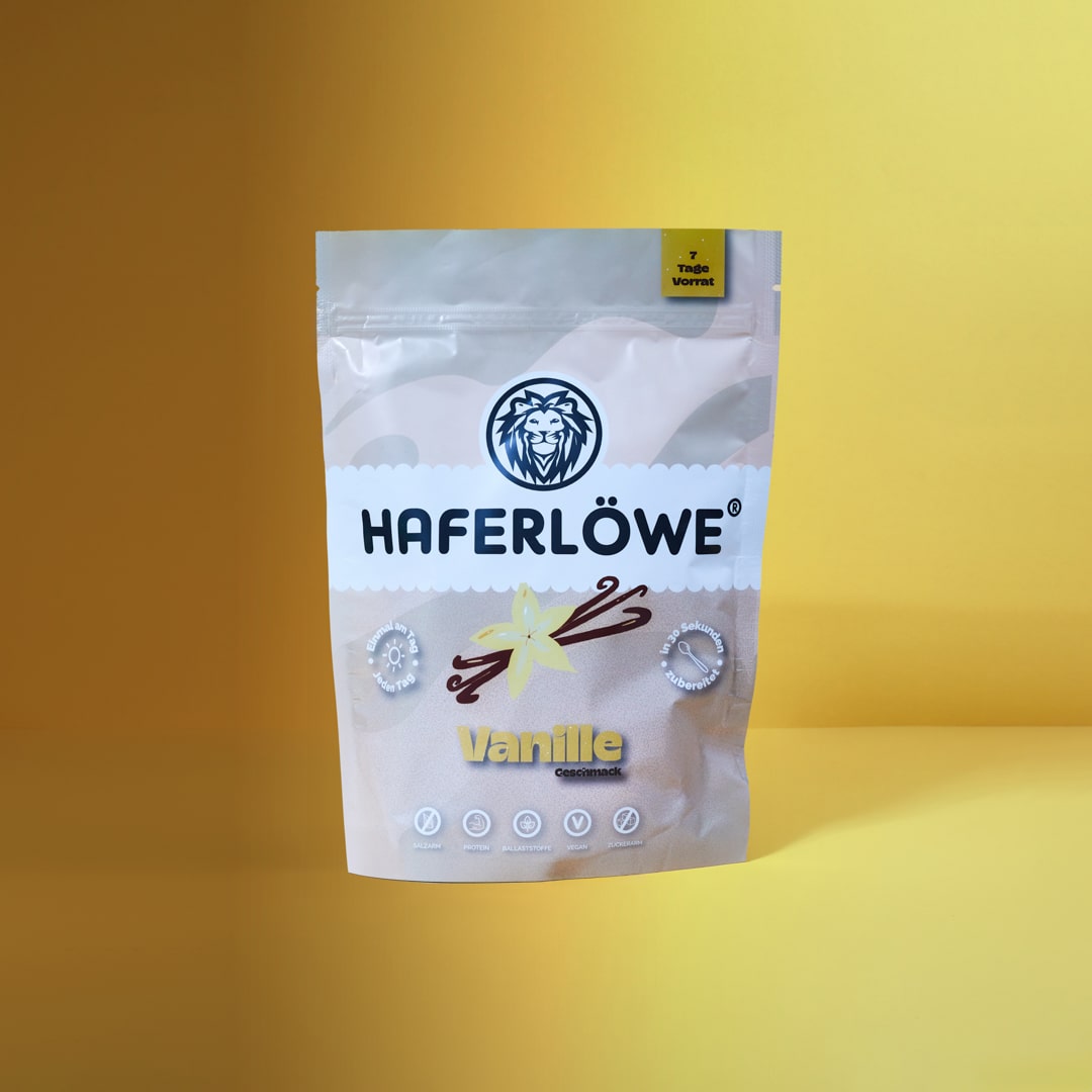 Tüte HAFERLÖWE Vanille für Blutzucker bewusste Ernährung und Hafertage