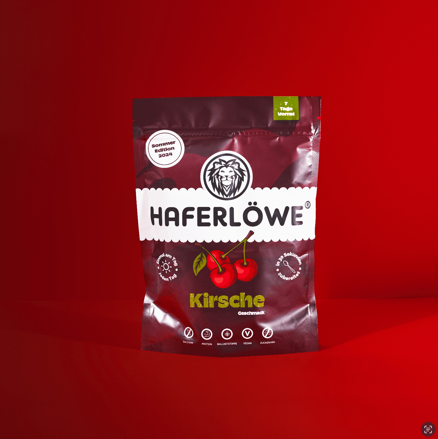 Tüte HAFERLÖWE Kirsche für Blutzucker bewusste Ernährung Hafertage Haferkur